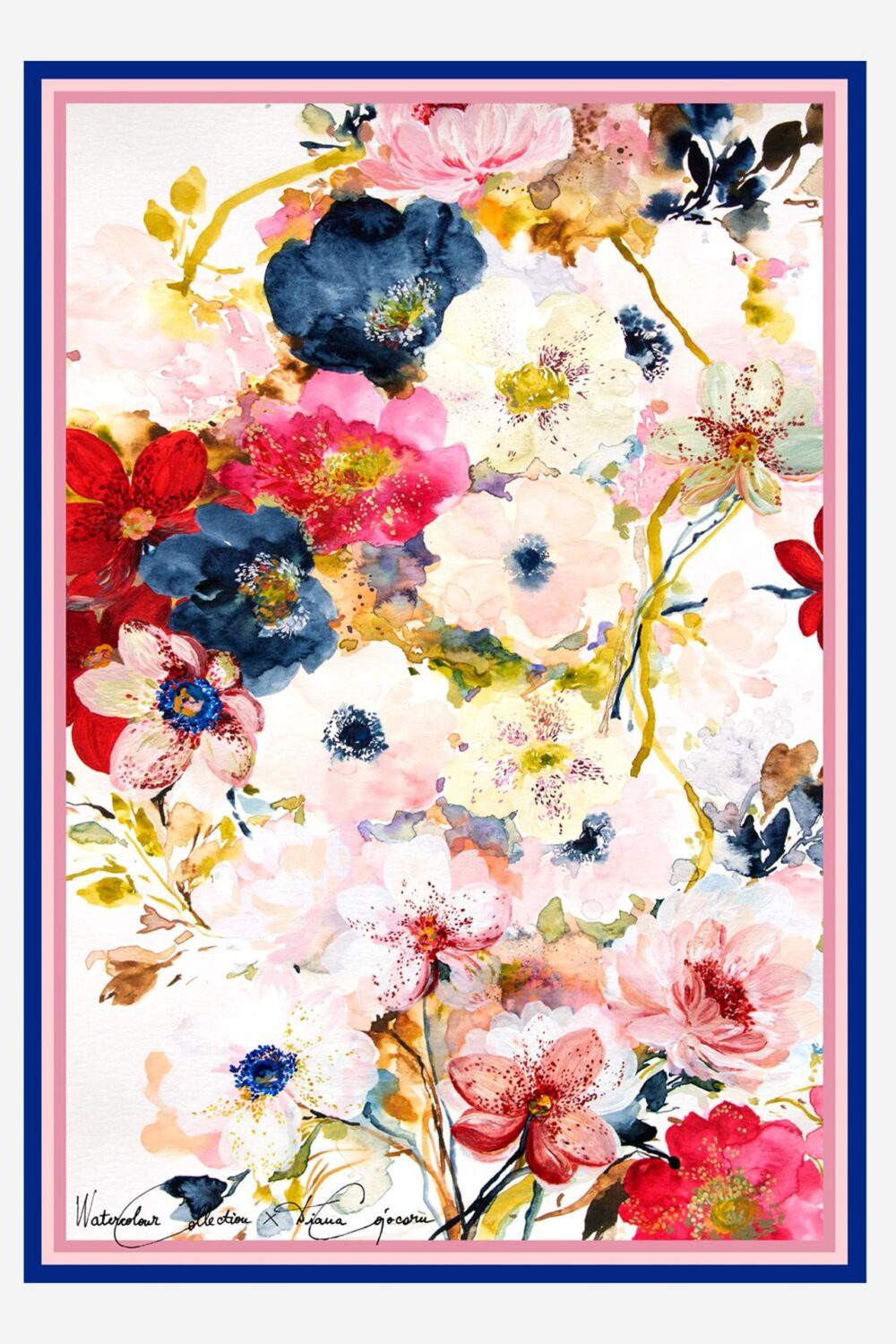 Sciarpa di seta Hellebores Freckled 100 x 70 - dianacojocaru.it