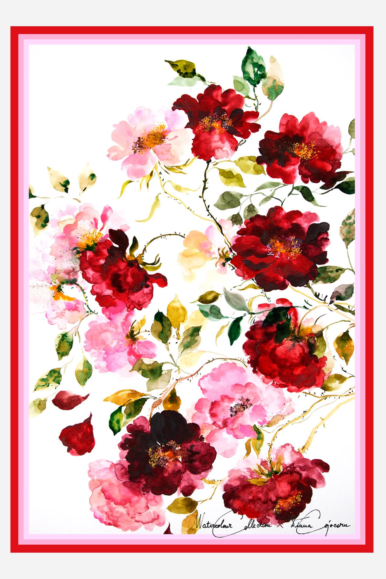 Sciarpa grande Rose Garden - dianacojocaru.it